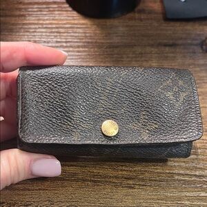 Louis Vuitton Monogram Canvas Key & Card Holder in Brown with Gold Snap